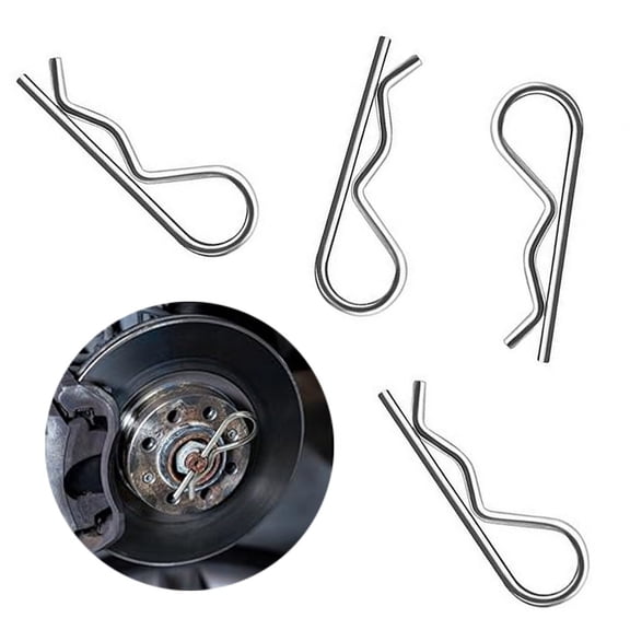 clip pins Clips Cotter Pins 100pcs R Clips Hitch Pin Clip Assortment Kits 6 Size Carbon Steel R Pin for Threaded Connection and Anti Loosening Cars, Machinery, Garages, Workshops, Power