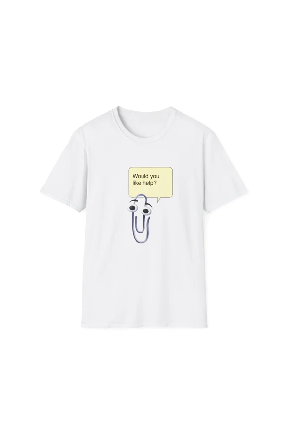 clippy tshirt "would you like help?" tshirt