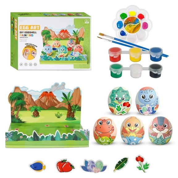 clleylise 22 Pcs CRAFT Kids Crafts Dinosaur Painting Kit (Ages 3+) - Paint Your Own Dinosaur Toys Activity Kit/Kid-Safe Washable Paint, Bru for Kids Birthday Gifts for Kids Boys and Girls Ages 5-12