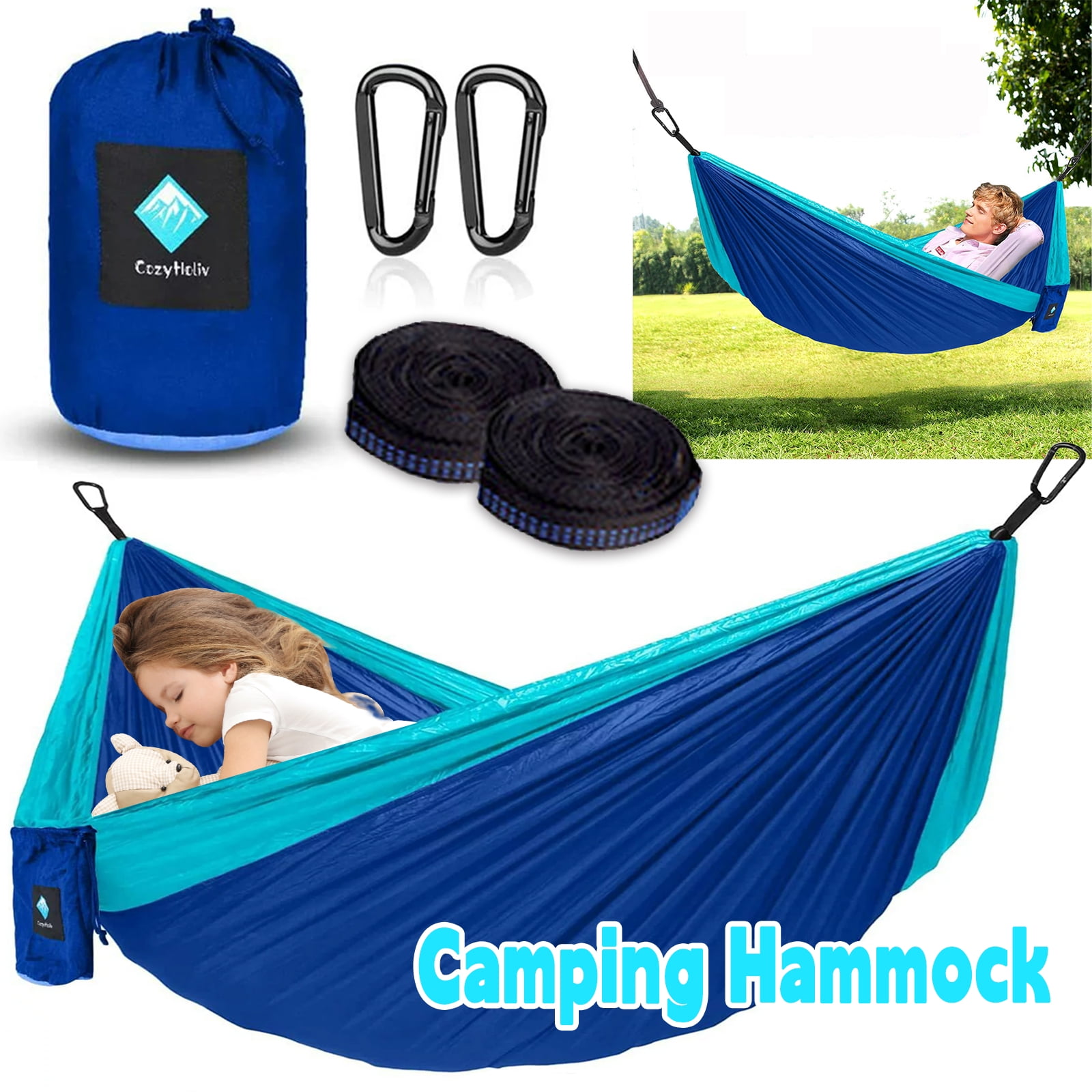 clleylise Camping Hammock, Portable Double Hammock with Storage Bag 600