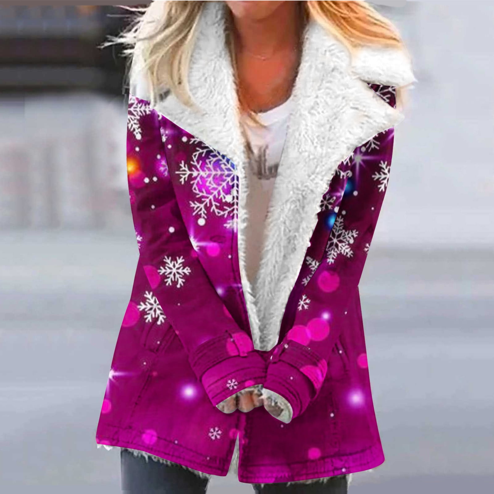 cllios 2024 Clearance Fleece Jackets for Women,Women's Christmas Sherpa