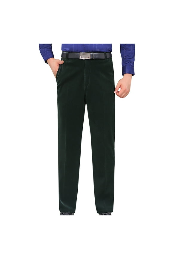 Men's Corduroy Pant Big and Tall Straight Fit Flat-Front Casual Chino Pants Men's Stain Shield Stretch Slim Fit Flat Front Dress Pant Trousers
