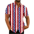 thumbnail image 1 of cllios 4th of July Hawaiian Shirts for Men Big and Tall Red White and Blue Graphic T Shirts Independence Day Short Sleeve Beach Shirt Casual Button Down Tshirt, 1 of 3