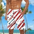 thumbnail image 1 of cllios 4th of July Swim Trunks Men Quick Dry Board Shorts Big and Tall Patriotic Red White and Blue Printed Surfing Shorts Bathing Suits Lightweight Drawstring Beach Shorts Swimwear, 1 of 5