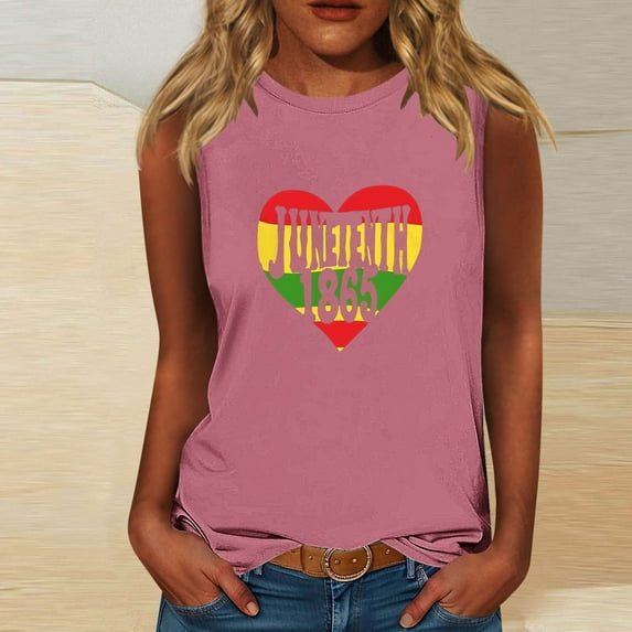 cllios 4th of July Tank Tops for Women Proud Patriotic American Flag Print Tshirts Cotton Sleeveless T-shirts Camisole Athletic Scoop Neck Tanks Womens Tank Tops under $5