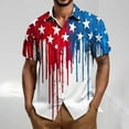 thumbnail image 1 of cllios 4th of July Button Up Shirts for Men Independence Day Short Sleeve Cotton Linen Shirt Summer Patriotic Beach Tops for Independence Day Party, 1 of 5