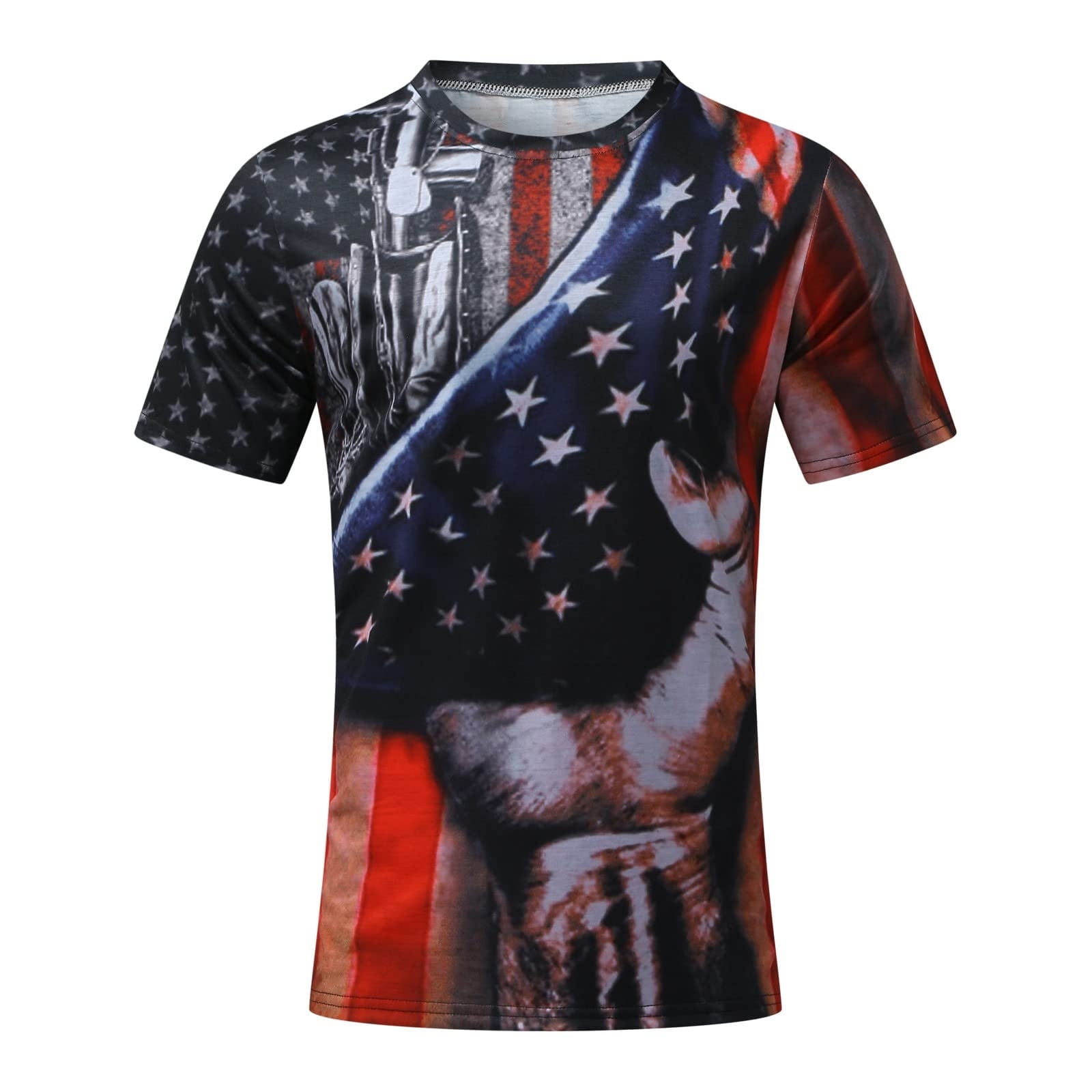 cllios 4th of July Shirts Men Patriotic Red White and Blue Graphic Tees ...