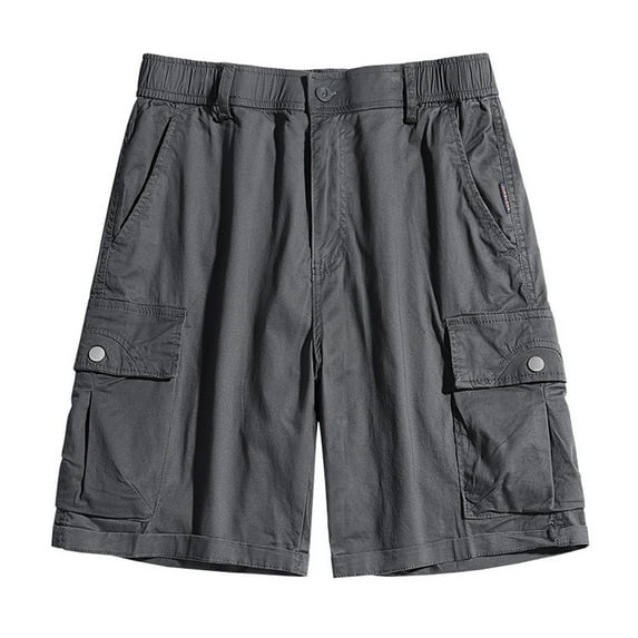 cllios Athletic Cargo Shorts for Men Classic Fit Cotton Outdoor Sport Shorts Summer Elastic Waist Beach Shorts with Pockets