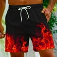 thumbnail image 1 of cllios Beach Shorts for Men Big and Tall,Men's Swim Trunks Lightweight Quick Dry 3D Flame Printed Beach Board Shorts with Pockets Cool Mesh Lining Bathing Suits, 1 of 9
