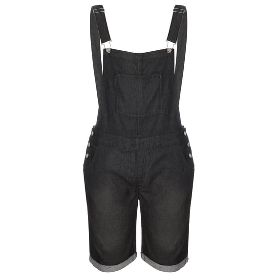 cllios Bib Overall Shorts for Men Casual Fashion Solid Breast Pocket Denim Shorts Straight Type Overalls