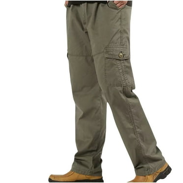cllios Big and Tall Cargo Pants for Men Drawstring Work Trousers Elastic Waist Straight Work Pants with Multi Pockets Outdoor Military Pants Deals of the Day