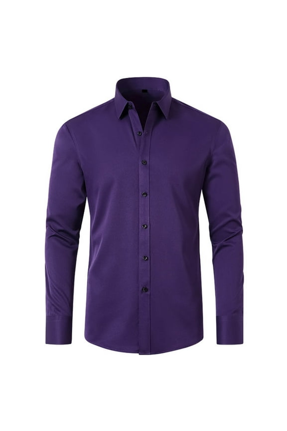 Big and Tall Dress Shirts for Men,Regular Fit Long Sleeve Oxford Shirt Solid Casual Button Down Shirts Wrinkle Free Cotton Business Shirts