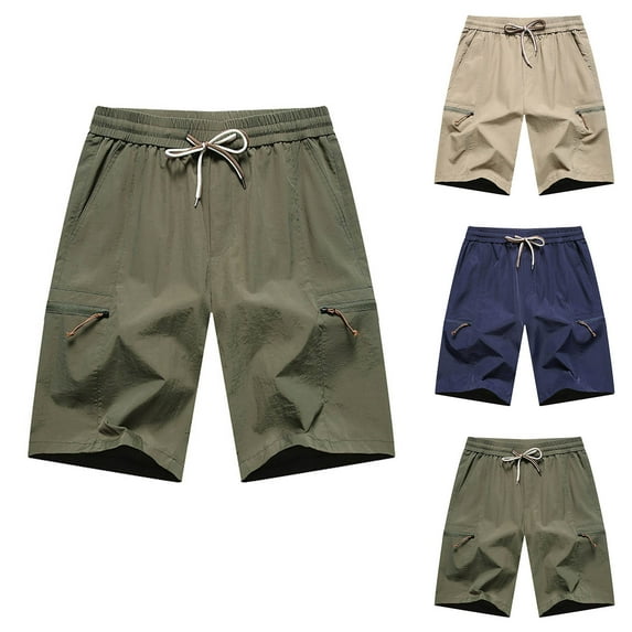 cllios Big and Tall Men's Shorts Waterproof Quick Dry Athletic Shorts Casual Drawstring Stretch Waist Gym Workout Sports Shorts with Zipper Pockets