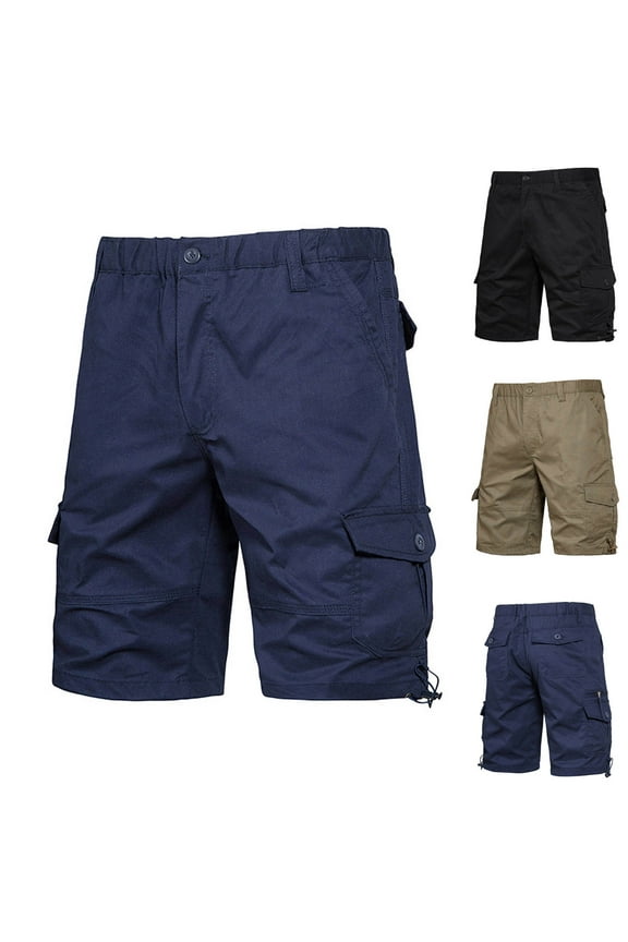 Big and Tall Mens Cargo Shorts Quick Dry Outdoor Travel Shorts for Men with Multi Pocket Lightweight Drawstring Cotton Shorts