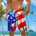 thumbnail image 1 of cllios Big and Tall Mens Swim Trunks 4th of July 5 Inch Quick Dry Surf Board Shorts Bathing Suits Independence Day Holiday Beach Shorts Swimwear, 1 of 5
