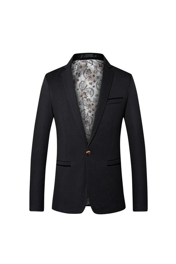 Blazer for Men Big and Tall Casual Suit Jacket Regular Fit Lapel Business Daily Lightweight Sport Coats One Button Formal Dress Blazers