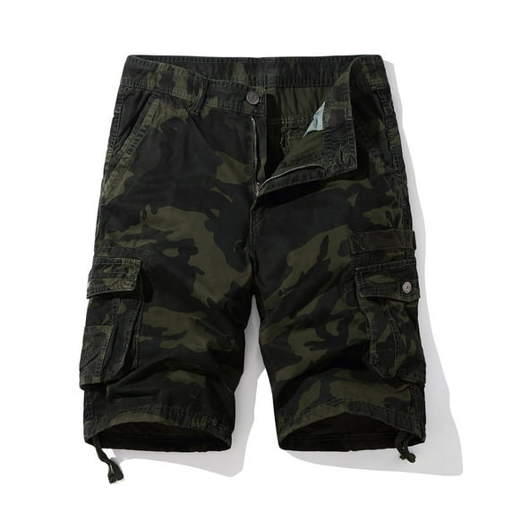 cllios Camo Cargo Shorts for Men Summer Tactical Athletic Shorts Comfortable Workwear Cargo Shorts with Multi Pockets Cargo Shorts for Men Under $5 Army Green,M