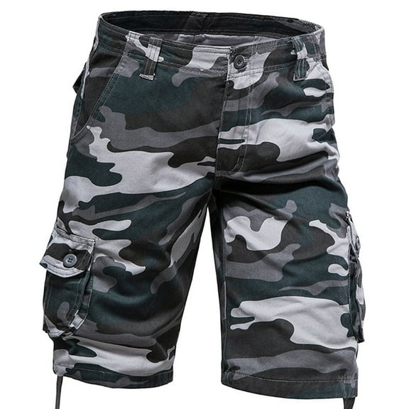 cllios Camo Cargo Shorts for Men Big and Tall Multi Pockets Shorts Work Tactical Shorts Athletic Camping Cargo Shorts