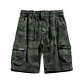 thumbnail image 1 of cllios Camo Cargo Shorts for Men with Multi Pockets Casual Drawstring Work Shorts Gym Athletic Shorts Fathers Day Gift Ideas Army Green,XXL, 1 of 3