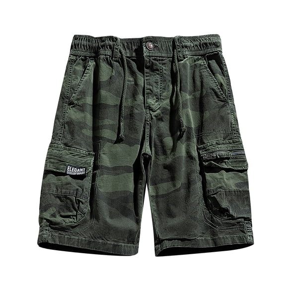 cllios Camo Cargo Shorts for Men with Multi Pockets Casual Drawstring Work Shorts Gym Athletic Shorts Fathers Day Gift Ideas Army Green,XXL