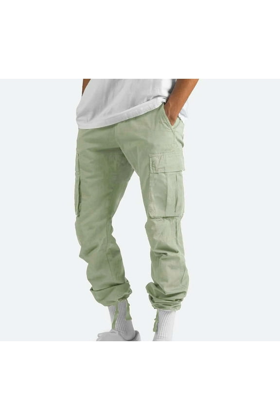 Cargo Pants for Men 2024 Outdoor Straight Leg Fitness Trousers Multi Pockets Hiking Pants Lightweight Athletic Jogger Sweatpants
