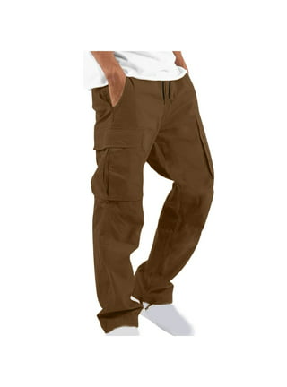 Fanxing Men's Hiking Pants Outdoor Cargo Pants Lightweight Running Joggers  Pants for Men Tactical Pants with Pocket Cargo Pants For Men Khaki,XL 