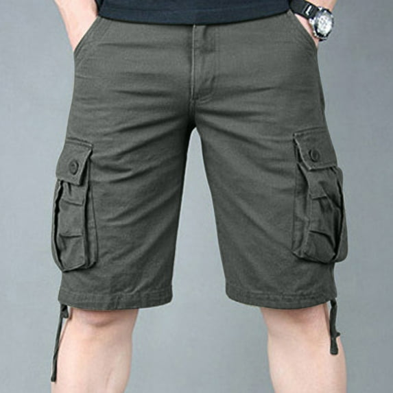 cllios Cargo Shorts for Men Big and Tall Multi Pockets Outdoor Lightweight Hiking Work Shorts Summer Cotton Twill Cargo Shorts with Zipper Button Military Work Shorts