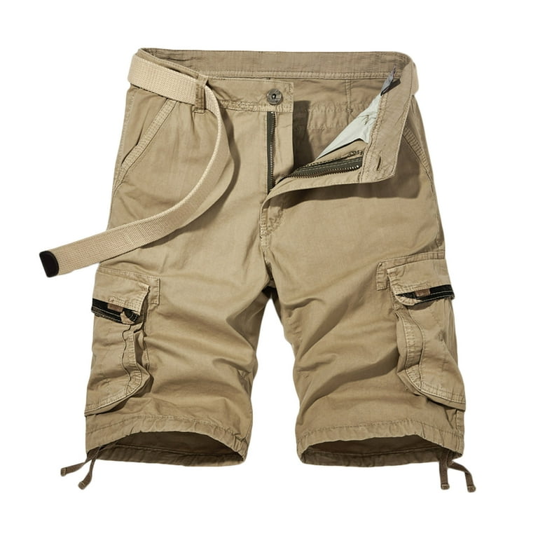 Men's Crosshatch Stretch Chino Shorts Smart Casual Summer Short Cargo Pants