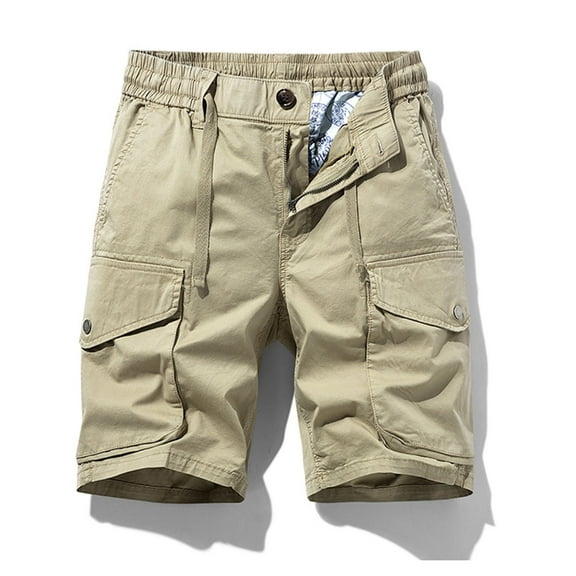 cllios Cargo Shorts for Men Outdoor Hiking Work Shorts Comfortable Utility Cargo Shorts with Multi Pockets Cargo Shorts for Men Under $5 Khaki,L