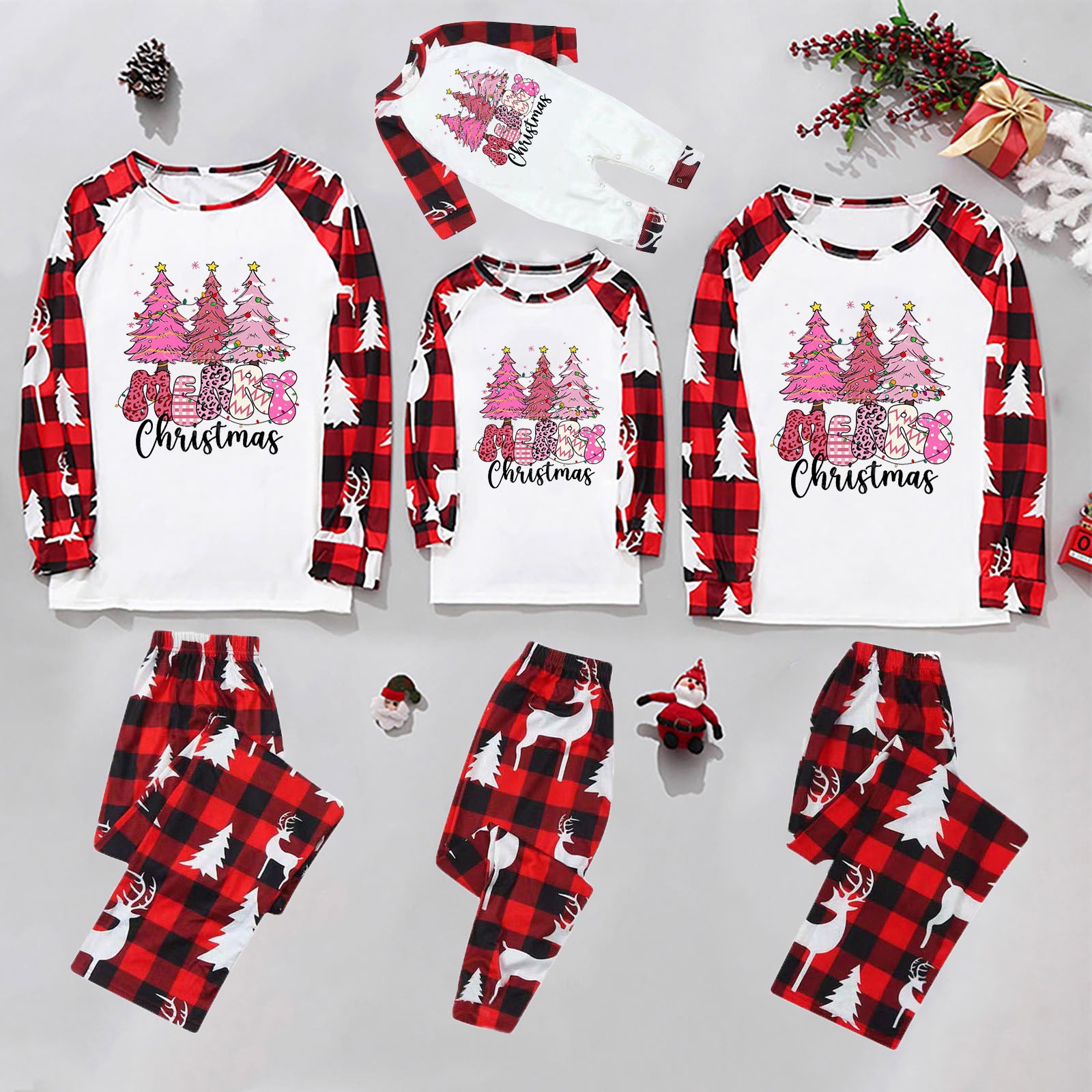 cllios Christmas Pajamas for Family Matching Sets Christmas Tree