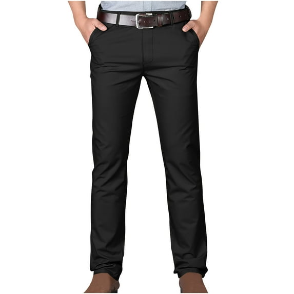cllios Under $5 Mens Dress Pants Big and Tall Men's Classic-Fit Wrinkle-Resistant Flat-Front Chino Pant Casual Business Skinny Stretch Pants Golf Pants