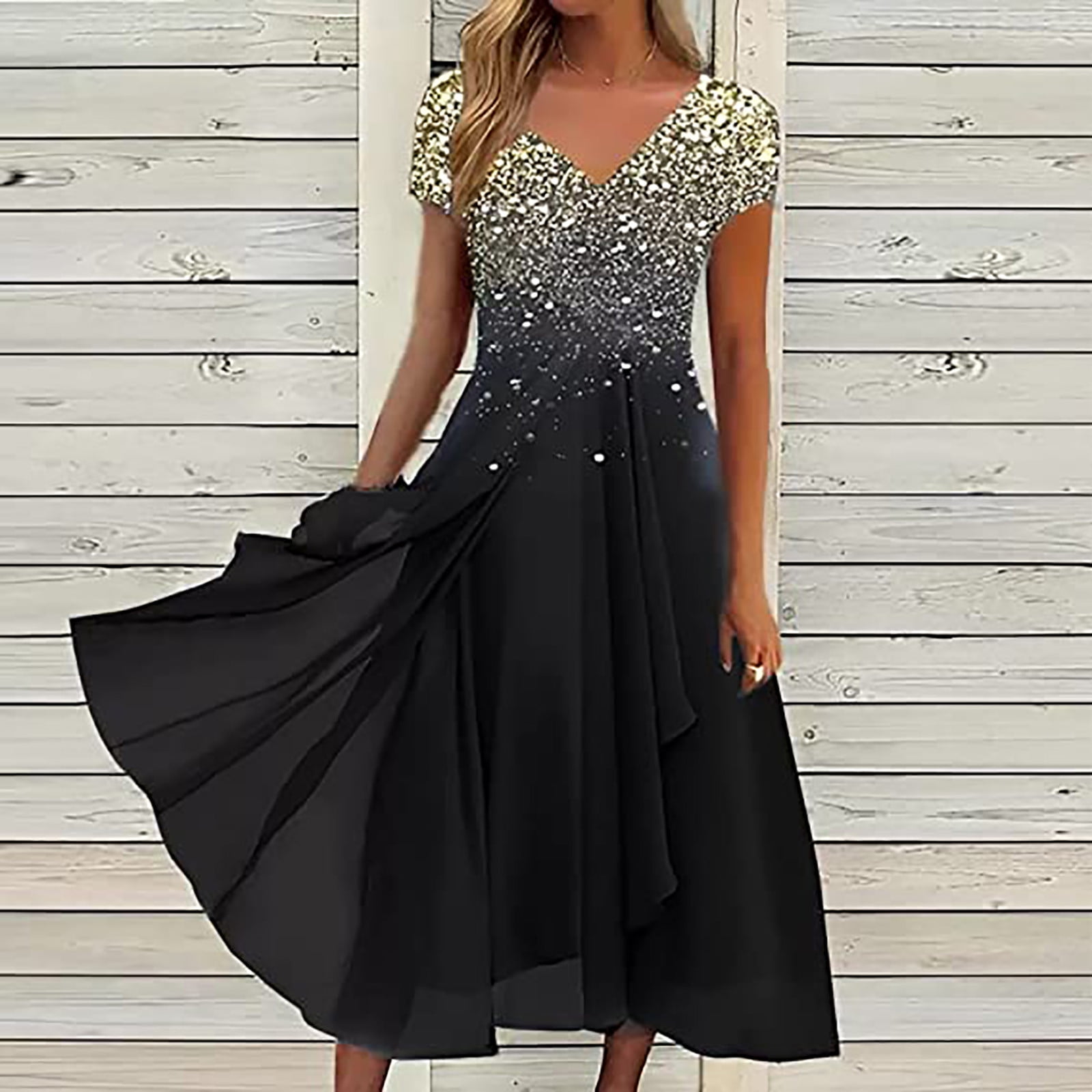 cllios Clearance Clothes Under $5 Wedding Guest Dresses Women Formal V ...