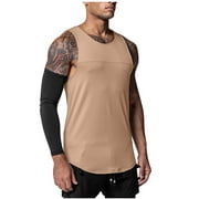 cllios Clearance Outlet Men's Tank Tops, Men's Summer Casual Fashion Personality Sports Vest Quick Drying And Breathable Sleeveless Round-Neck Tank Top