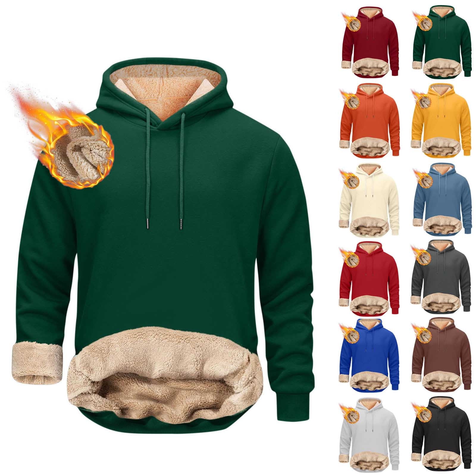 cllios Clearance Sales Mens Hoodie,Men's Fleece Lined Hoodies Warm ...
