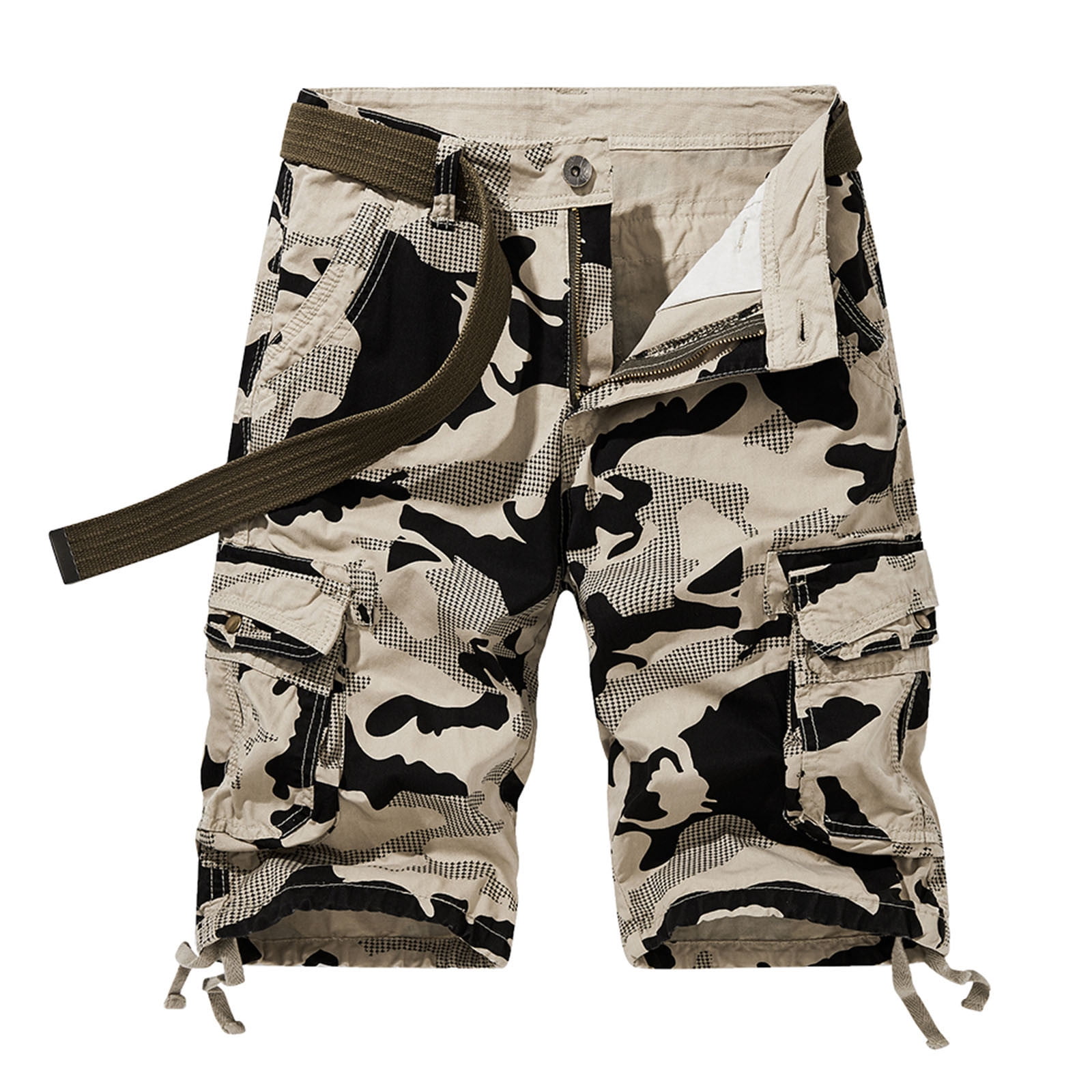 cllios Clearance Under 5 Men s Camo Cargo Shorts Big and Tall Multi Pockets Shorts Work Combat Shorts Classic Workwear Camo Cargo Shorts