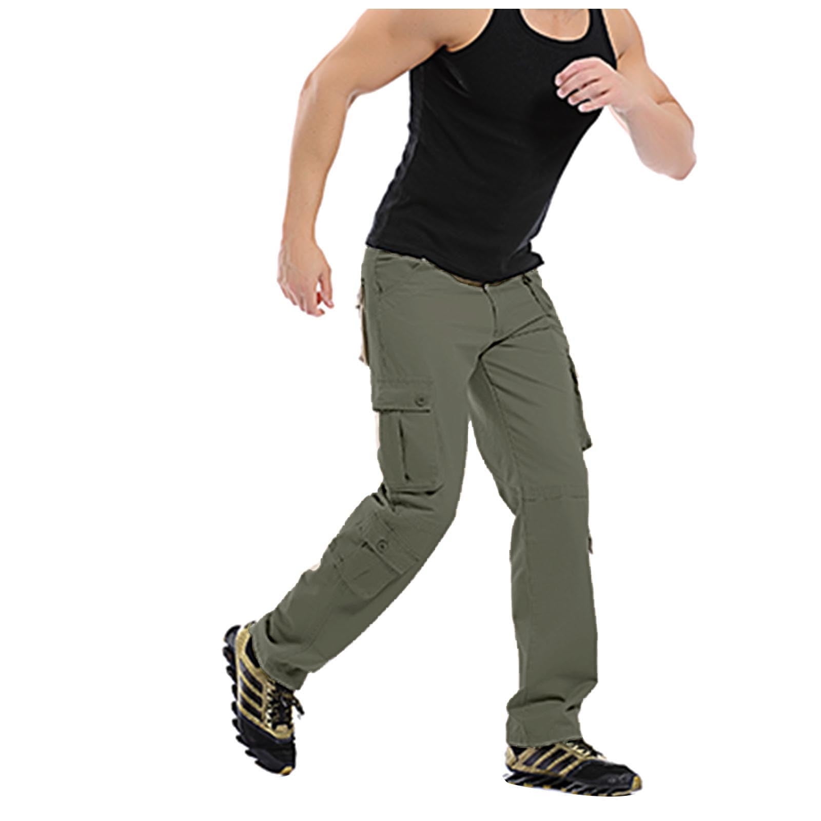 cllios Clearance Under $5 Mens Cargo Pants Plus Size Multi Pockets Pants  Outdoor Military Pants Comfortable Hiking Cargo Pants 