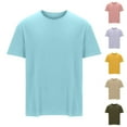 thumbnail image 1 of cllios Cotton Shirts for Men Regular Short Sleeve Workout T Shirts Crew Neck Sports Tees Summer Solid Color Classic T-Shirts Men's Big and Tall Tshirts, 1 of 6