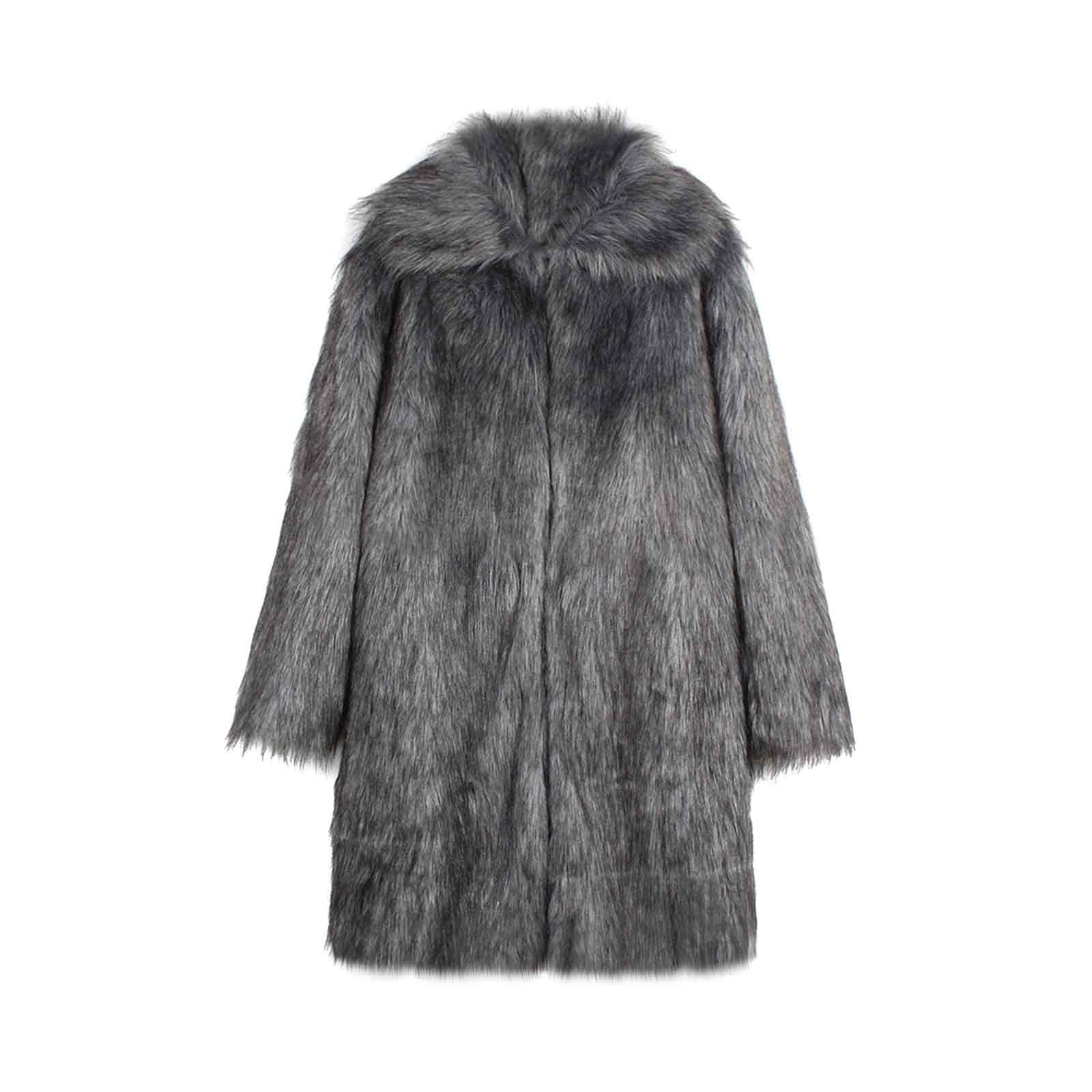 cllios Deals Of The Week Mens Faux Fur Coat Vintage Classic Officer ...