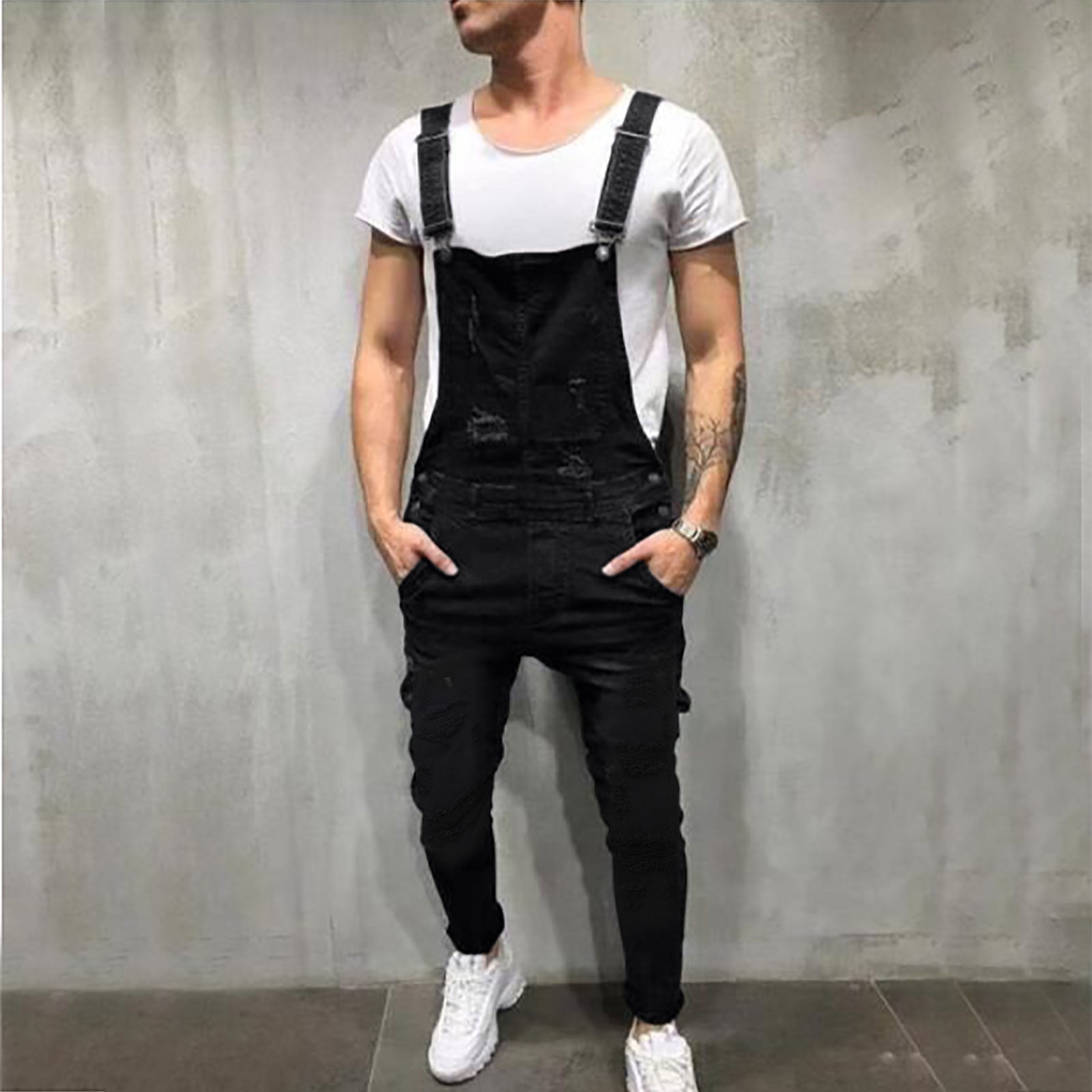 Big and tall black best sale overalls