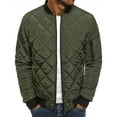 thumbnail image 1 of cllios Diamond Quilted Bomber Jacket Men Fall Winter Rib Varsity Lightweight Flight Jackets Lightweight Packable Warm Winter Padded Coat, 1 of 4