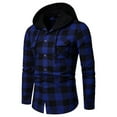 thumbnail image 1 of cllios Mens Flannel Shirts Casual Plaid Hoodies Fall Button Down Shirt Jacket Classic Fit Long Sleeve Lightweight Jacket, 1 of 4