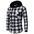 thumbnail image 1 of cllios Flannel Shirts for Men Big and Tall Plaid Hoodies Fall Button Down Shirt Jacket Classic Fit Long Sleeve Lightweight Jacket with Chest Pockets, 1 of 4