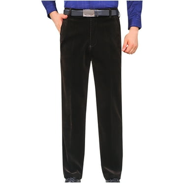 cllios Flash Deals Men's Corduroy Pant Big and Tall Straight Fit Flat-Front Casual Chino Pants Men's Stain Shield Stretch Slim Fit Flat Front Dress Pant Trousers