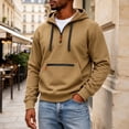 thumbnail image 1 of cllios Half Zip Hoodies for Men with Zippered Front Pocket Drawstring Long Sleeve Casual Hooded Pullover Sweatshirts, 1 of 9