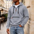 thumbnail image 1 of cllios Half Zip Hoodies for Men with Zippered Front Pocket Drawstring Long Sleeve Casual Hooded Pullover Sweatshirts, 1 of 9
