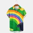 thumbnail image 1 of cllios Happy St Patricks Day Mens Hawaiian Shirts Big and Tall Button Down Shirt Irish Shamrock Lucky Tee Tops Short Sleeve Summer Beach Aloha Party Top, 1 of 4