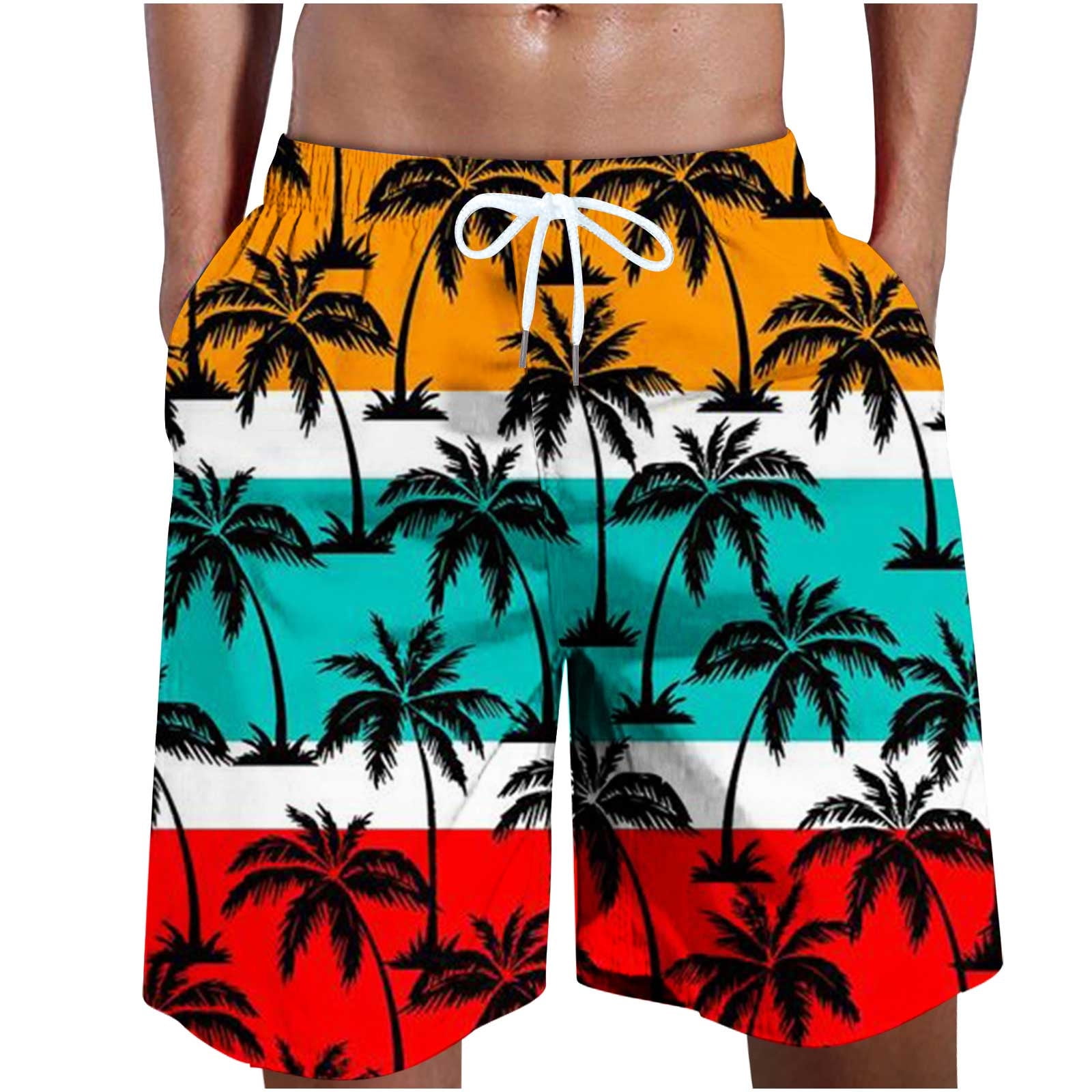 cllios Hawaiian Beach Shorts for Men,Men's Tropical Printed Hawaii ...