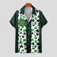 thumbnail image 1 of cllios Hawaiian Shirt Funny St Patricks Day Beach Tshirts Lucky Green Shamrock Print Short Sleeve Bowling T Shirt Casual Button Down Party Tops, 1 of 5