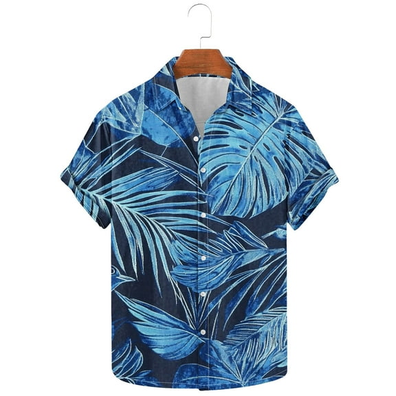 cllios Hawaiian Shirt for Men Casual Button Down Shirts Novlty Floral Print Short Sleeve Beach T Shirt Lapel Holiday Party Aloha Top