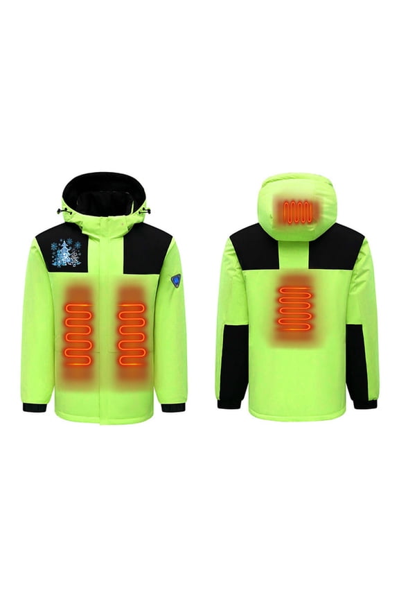 Heated Jacket for Women with Detachable Hood and 4 Heating Zones, Smart USB Rechargeable Heated Coats Winter Ski Snow Jackets Outerwear without Battery Included